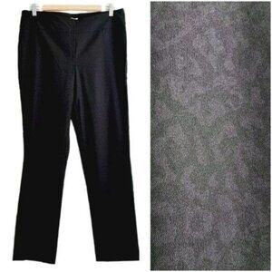 S.C. & CO. Cheetah Print Pull-On Dressy Stretch Pants Black Sz 16